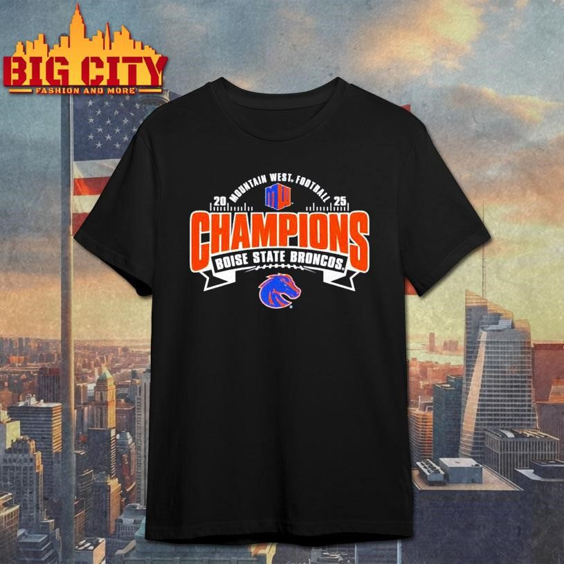 Mountain West Conference Champions Boise State Broncos Locker Room 2025 Shirt