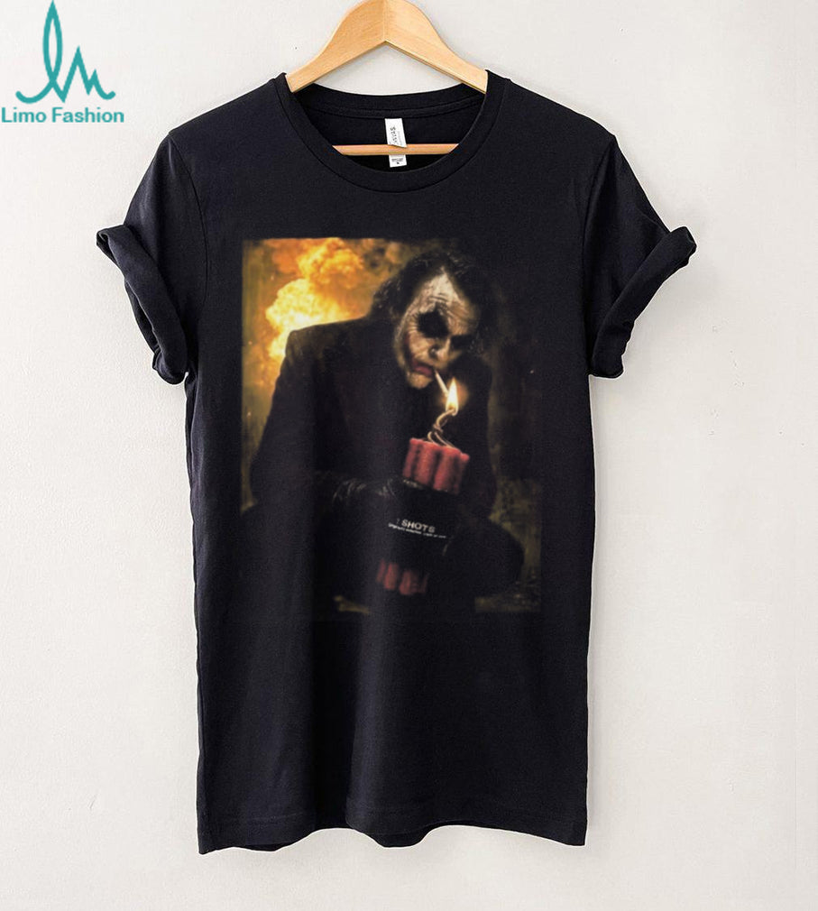 Movie Villain Joker Dynamite Fire Retro Graphic Shirt