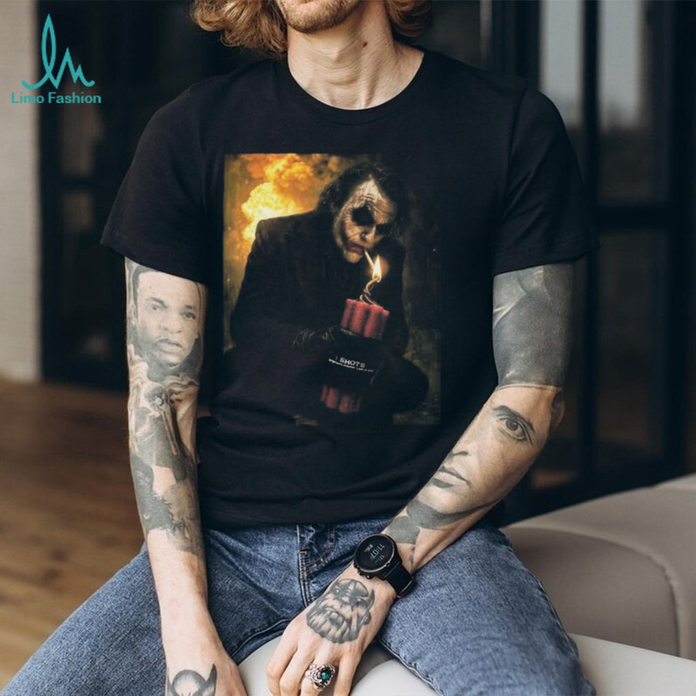 Movie Villain Joker Dynamite Fire Retro Graphic Shirt