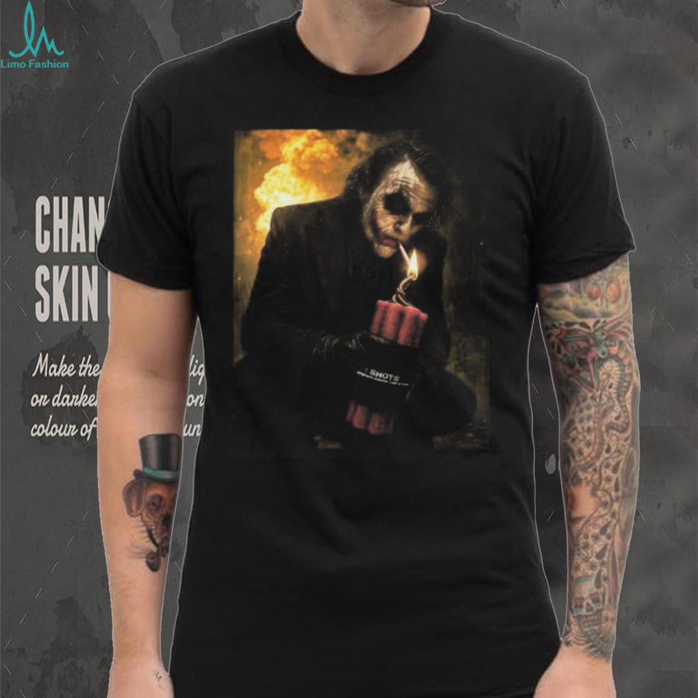 Movie Villain Joker Dynamite Fire Retro Graphic Shirt