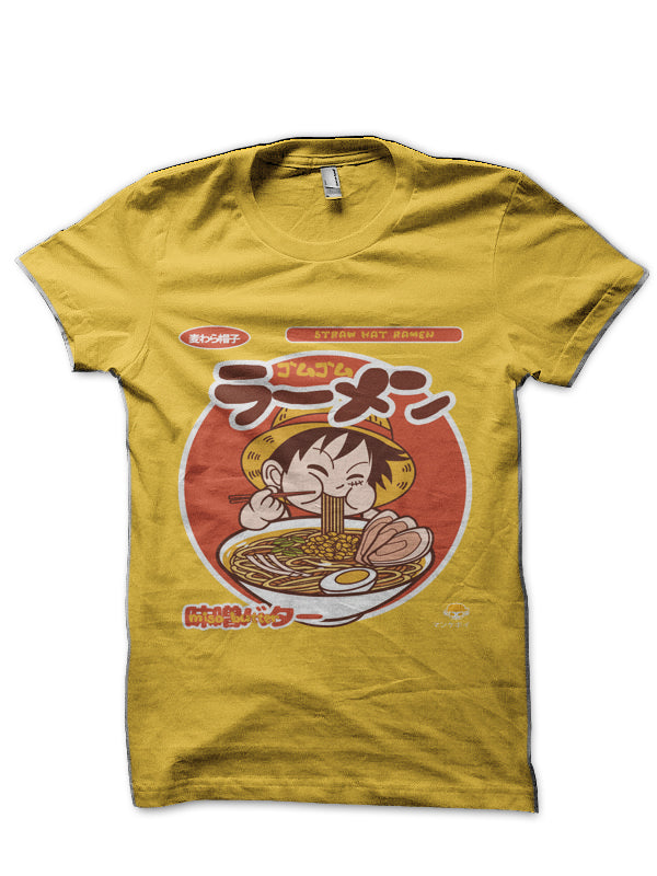 Mugiwara Ramen Yellow Half Sleeve T-Shirt Hoodie, Sweatshirt | PureTeeCo.com
