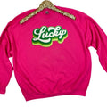 Multi Green Chenille Lucky Patch Sweatshirt T-Shirts, Hoodie | PureTeeCo.com