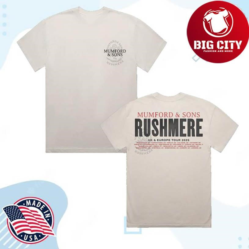 Mumford And Sons Bone Uk And Eu Tour 2025 Stamp Print Two Sided Shirt