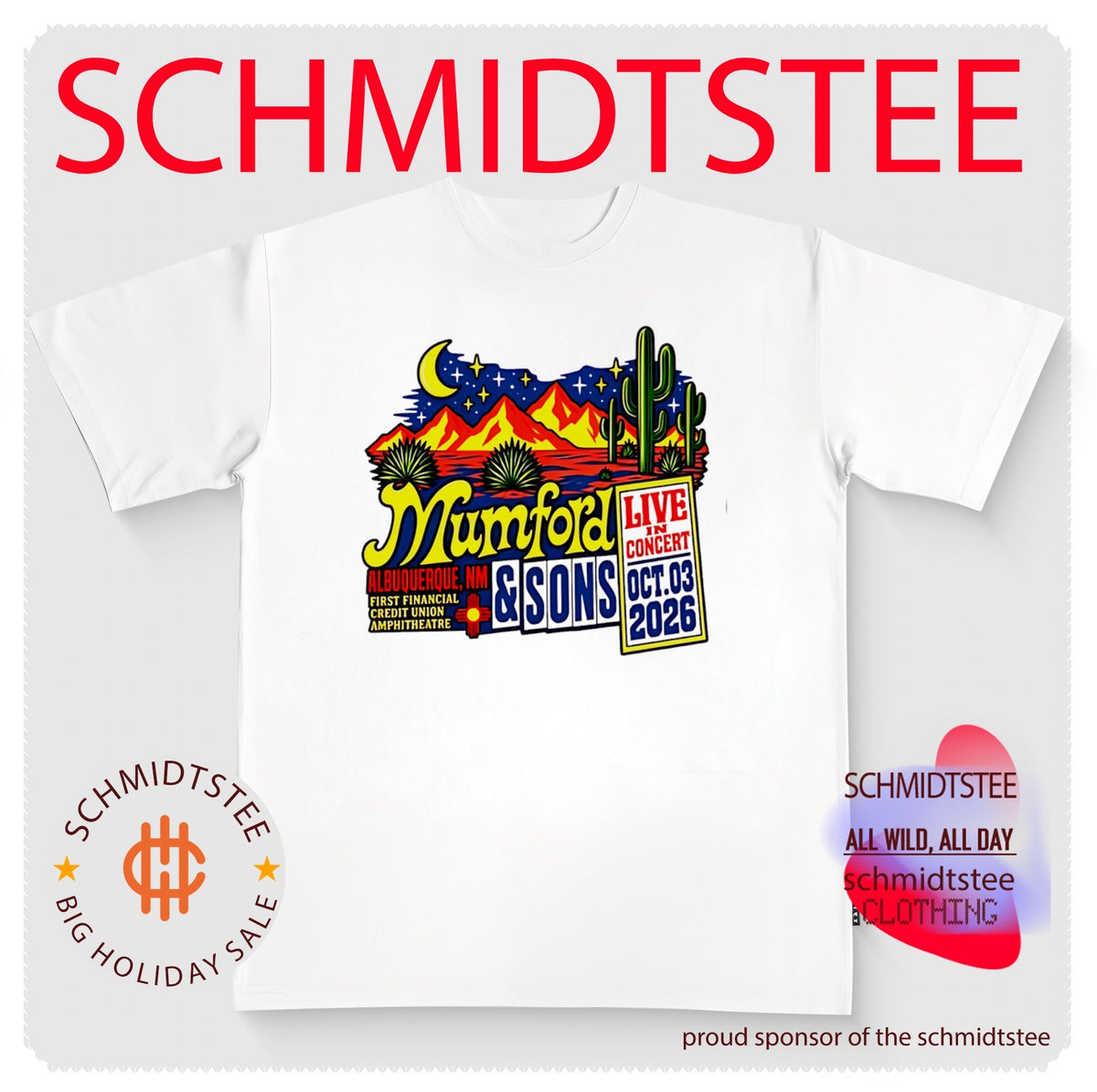 Mumford and Sons Tour First Financial Credit Union Amphitheater Albuquerque shirt