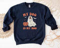 My Dog Is My Boo Sweatshirt, Funny Ghost Dog Halloween Hoodie, Unisex Dog Owner Gift Sweater, Spooky Season Long Sleeve,...