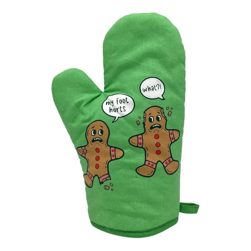 My Foot Hurts Funny Xmas Gingerbread Men Cookie Novelty Kitchen Utensils Funny Graphic Kitchenwear Christmas  Funny Food ...