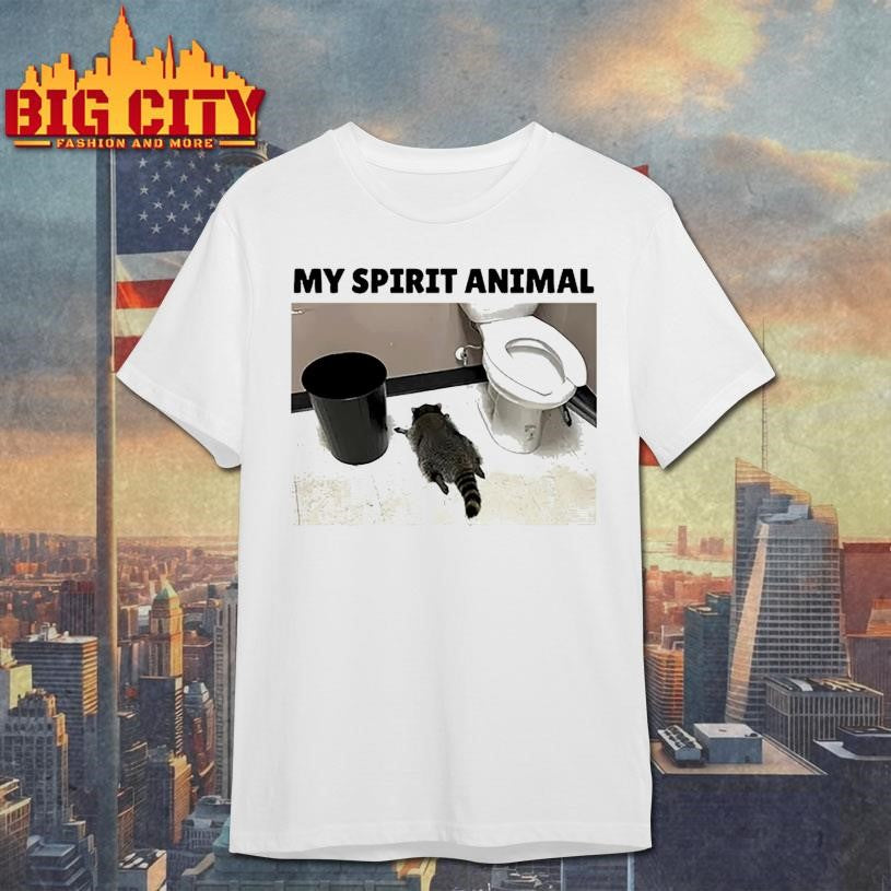 My Spirit Animal Raccoon Gets Drunk Liquor Shirt