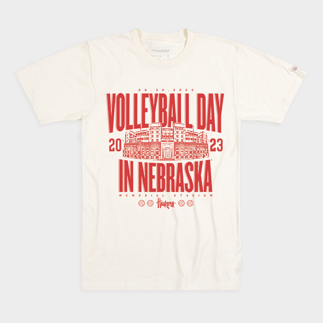 Nebraska Volleyball Day Memorial Stadium Tee Hoodie, Sweatshirt | PureTeeCo.com