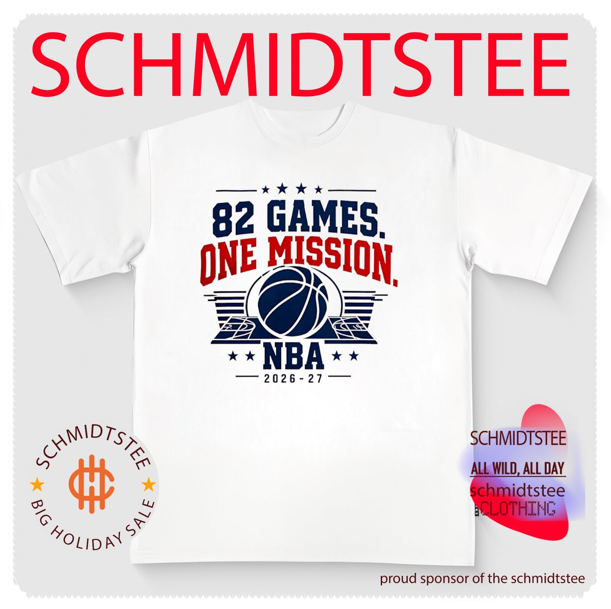 NBA 2026 2027 82 Games One Mission Basketball Court shirt
