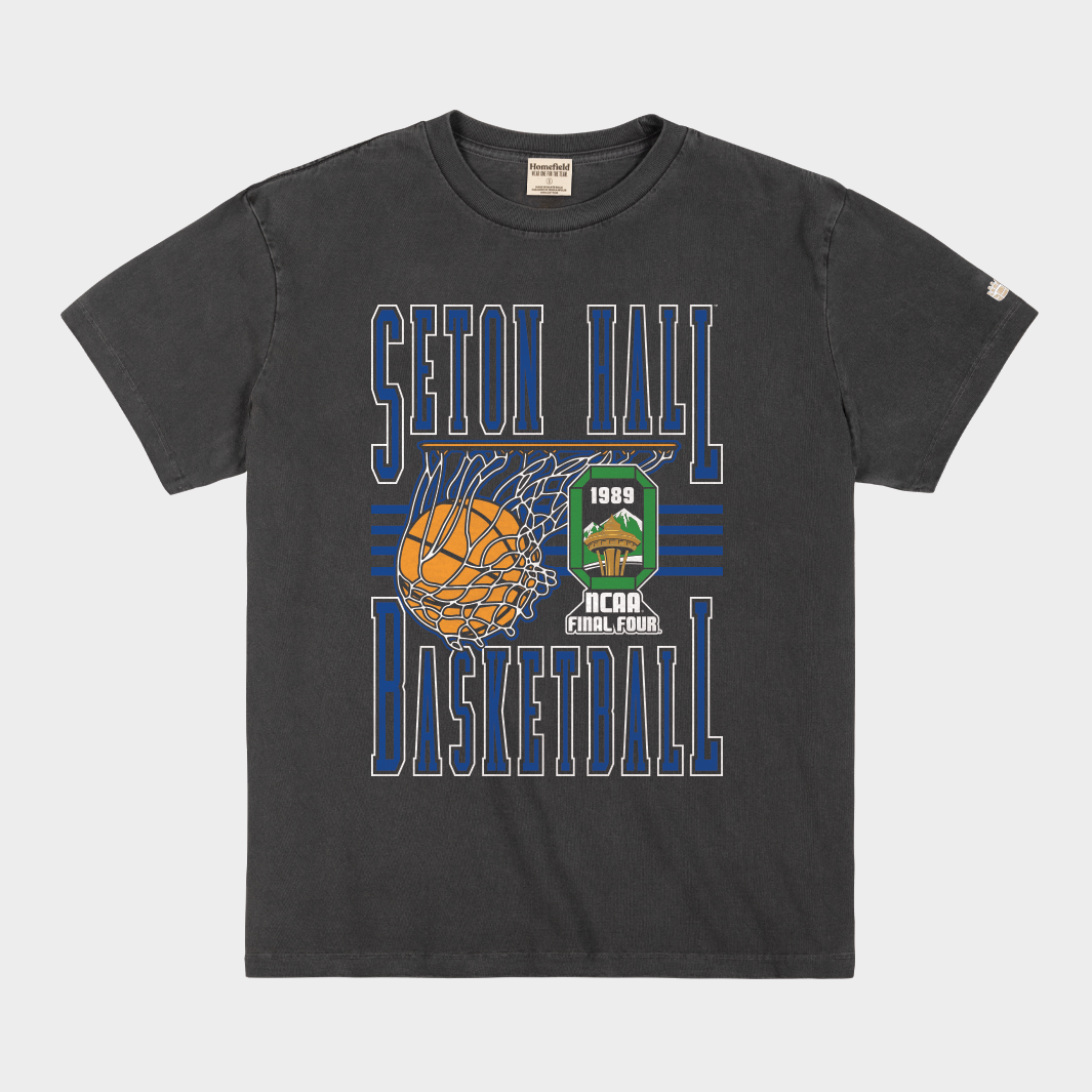 Seton Hall Men's Basketball 1989 NCAA Final Four Heavyweight Tee Hoodie, Sweatshirt | PureTeeCo.com