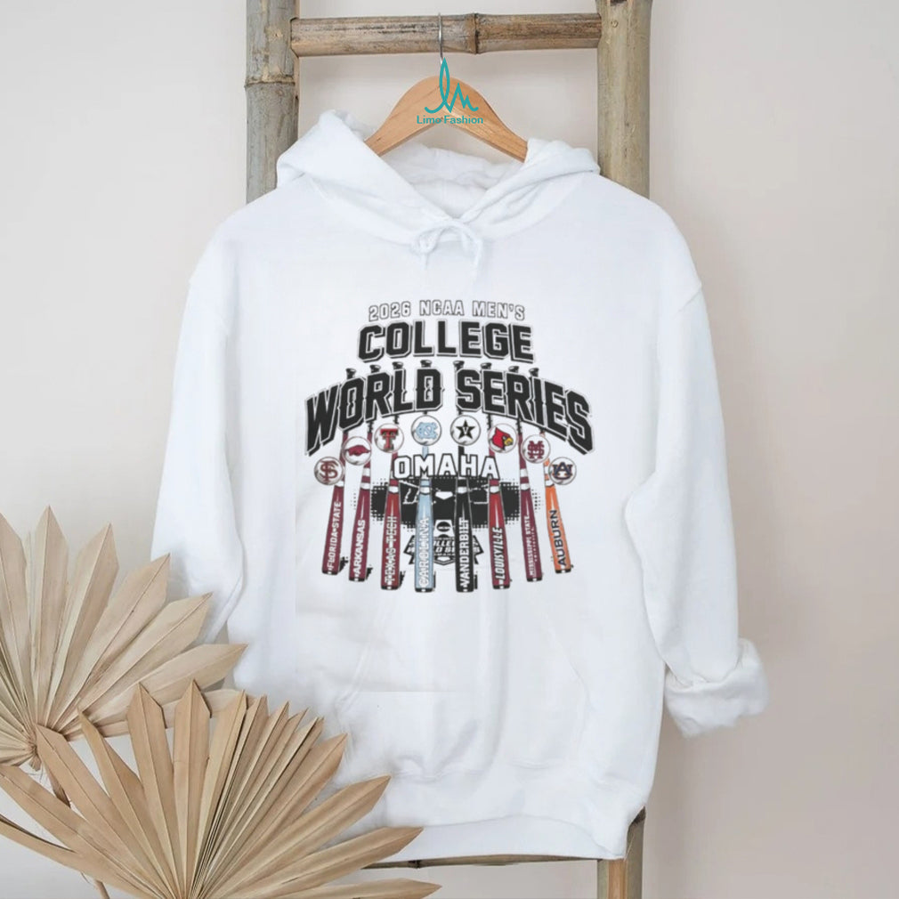 NCAA Men College World Series 2026 8 Team Bats Shirt