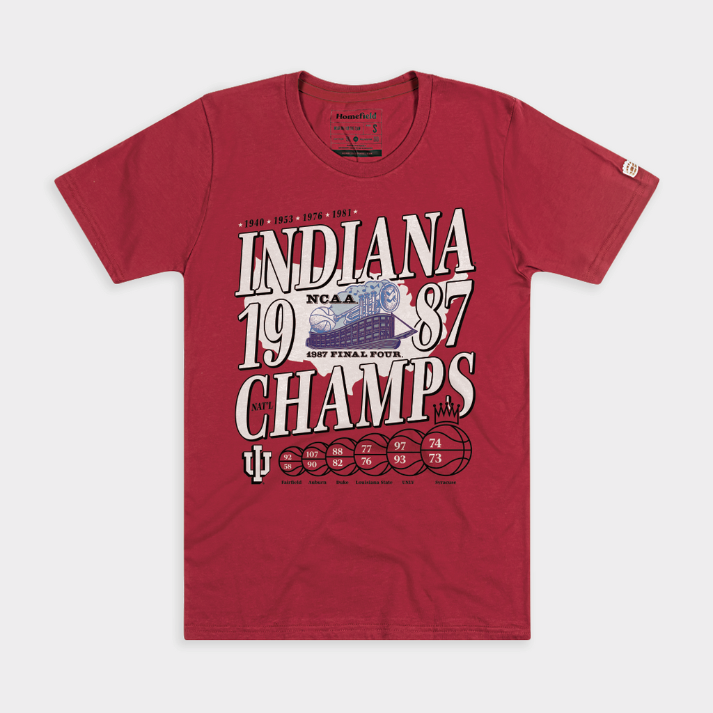Indiana Men's Basketball 1987 NCAA Champions Tee Hoodie, Sweatshirt | PureTeeCo.com