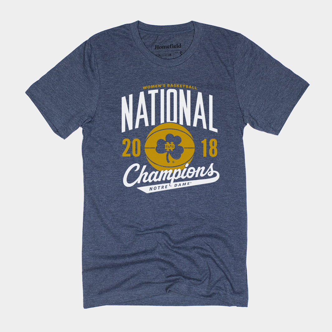 Notre Dame Women‚Äôs Basketball 2018 National Champions Tee Style001 Hoodie, Sweatshirt | PureTeeCo.com