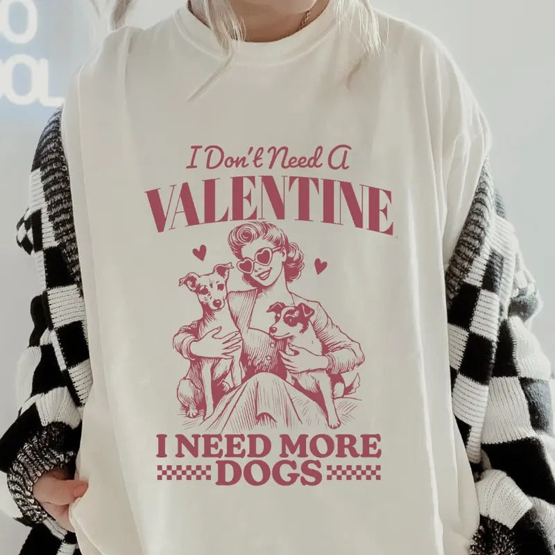 NEED MORE DOGS VALENTINES GILDAN Shirt~  coffee shirt Unisex Apparel Relaxed Fit Printed In The USA Clothing Womenswear...