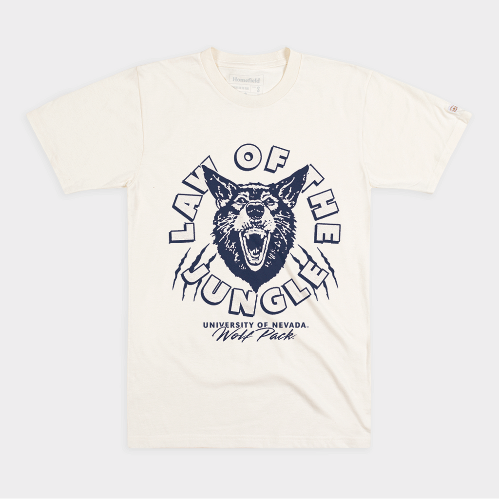 Nevada Wolf Pack "Law of the Jungle" Vintage Tee Hoodie, Sweatshirt | PureTeeCo.com (Image 1)