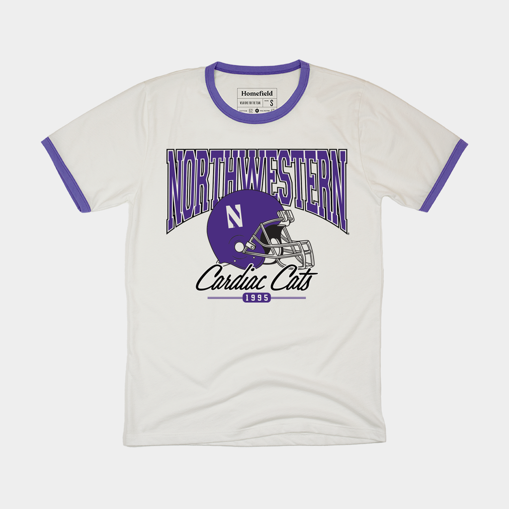 Northwestern 1995 "Cardiac Cats" Ringer Tee Style001 Hoodie, Sweatshirt | PureTeeCo.com (Image 1)
