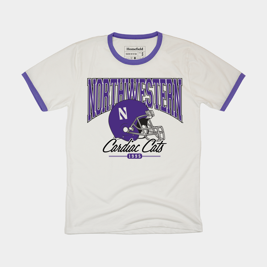 Northwestern 1995 "Cardiac Cats" Ringer Tee Style001 Hoodie, Sweatshirt | PureTeeCo.com (Image 1)