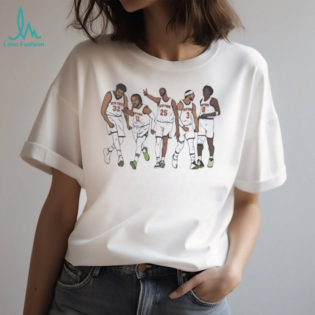 NY Knicks Jalen Brunson KAT Mikal Bridges Josh Hart and OG illustration shirt