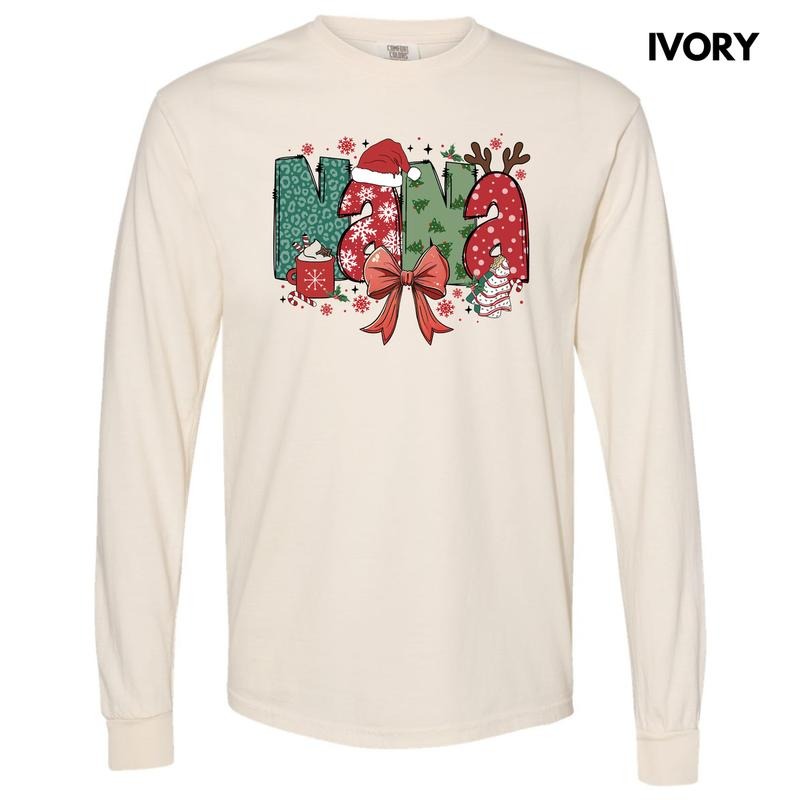 Nana Jolly Theme Long Sleeve Comfort Colors T-Shirt 'NLB' Hoodie, Sweatshirt | PureTeeCo.com