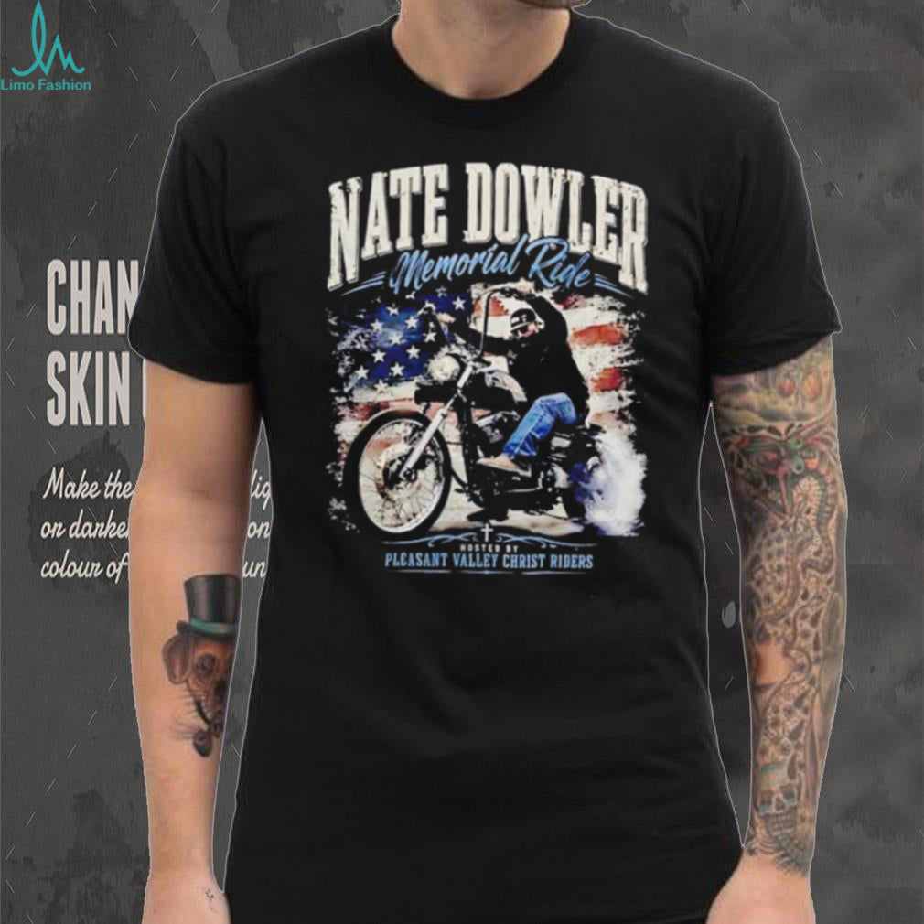Nate Dowler Memorial Ride Flyer vintage America flag shirt