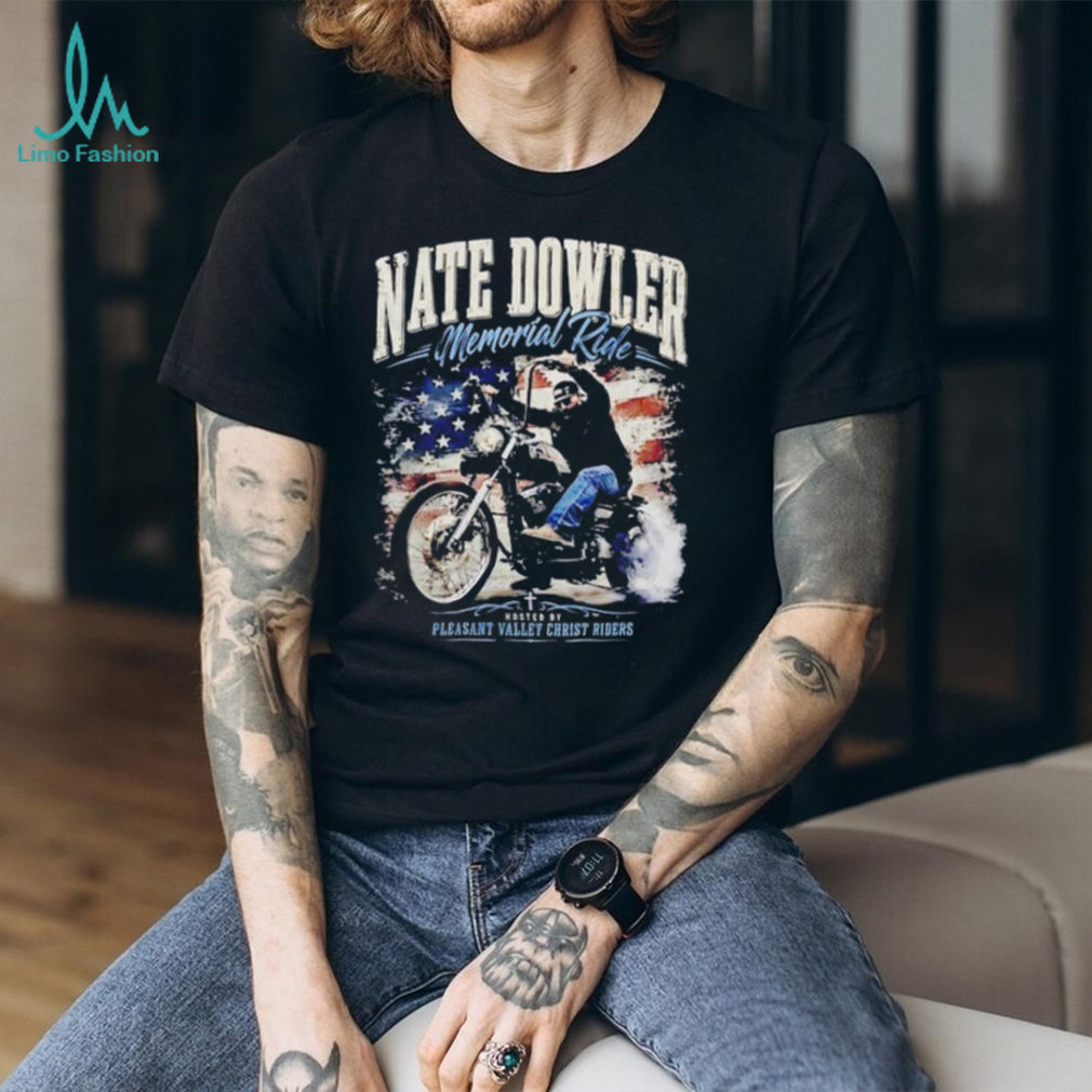 Nate Dowler Memorial Ride Flyer vintage America flag shirt