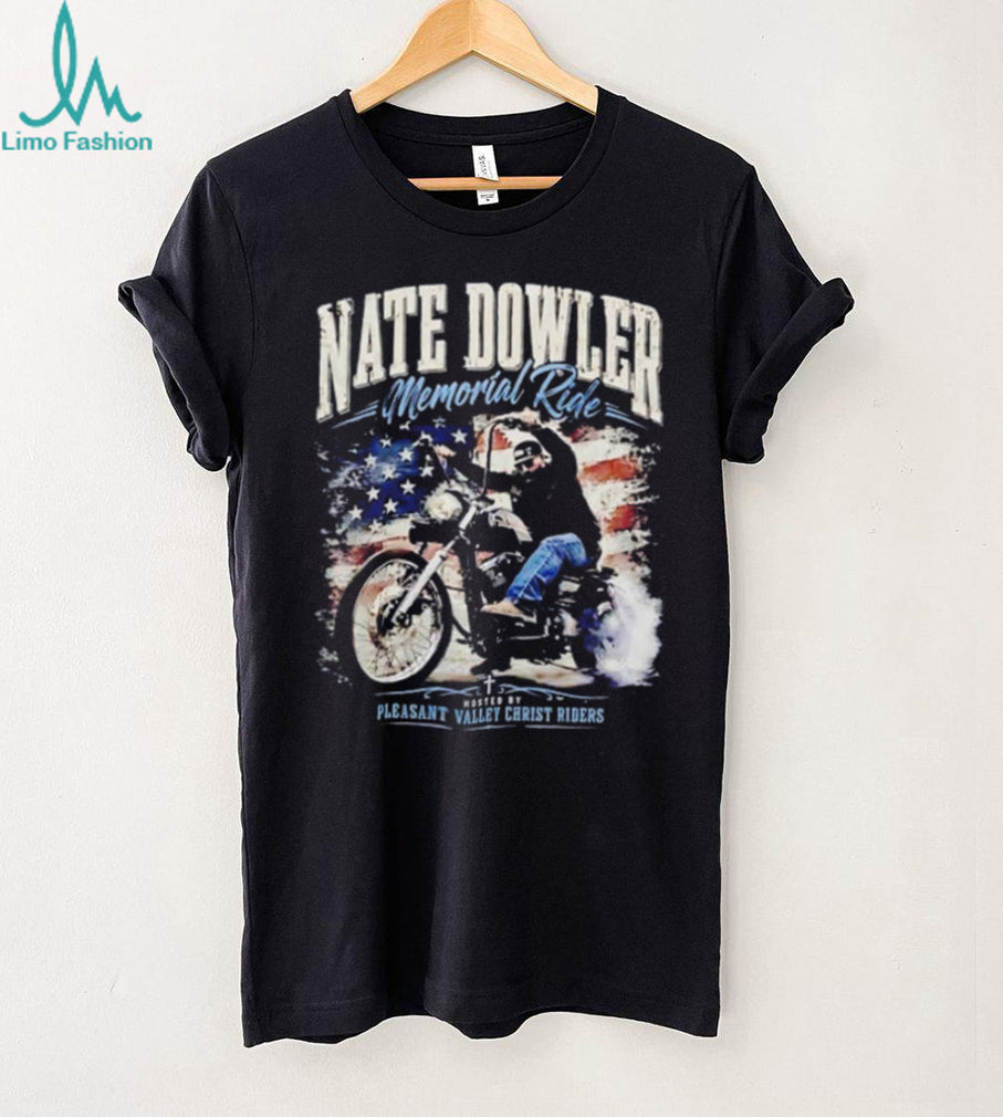 Nate Dowler Memorial Ride Flyer vintage America flag shirt