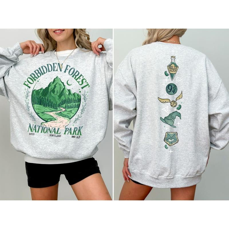 National Park Wizard Sweatshirt, Forbidden Forest Shirt, Spicy Booktok, HP Inspired Wizarding World T-Shirt, Bookish...