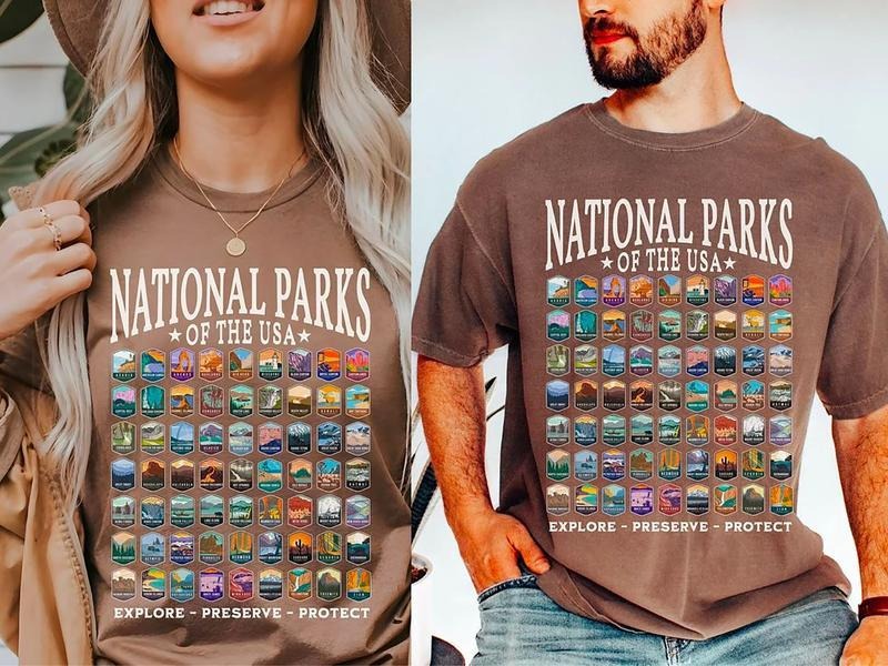 National Parks Shirt-sweatshirt-hoodie, US National Park Camping Gift for Family Trip, Nature Lover T-Shirt, Hiking...
