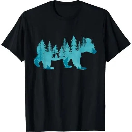 Nature Forest Mountains Trees Wildlife Animal Brown Bear T-Shirt Made in USA Hoodie, Sweatshirt | PureTeeCo.com