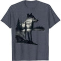 Nature Mountains Adventure Wolf Outdoor Wildlife Forest T-Shirt Hoodie, Sweatshirt | PureTeeCo.com