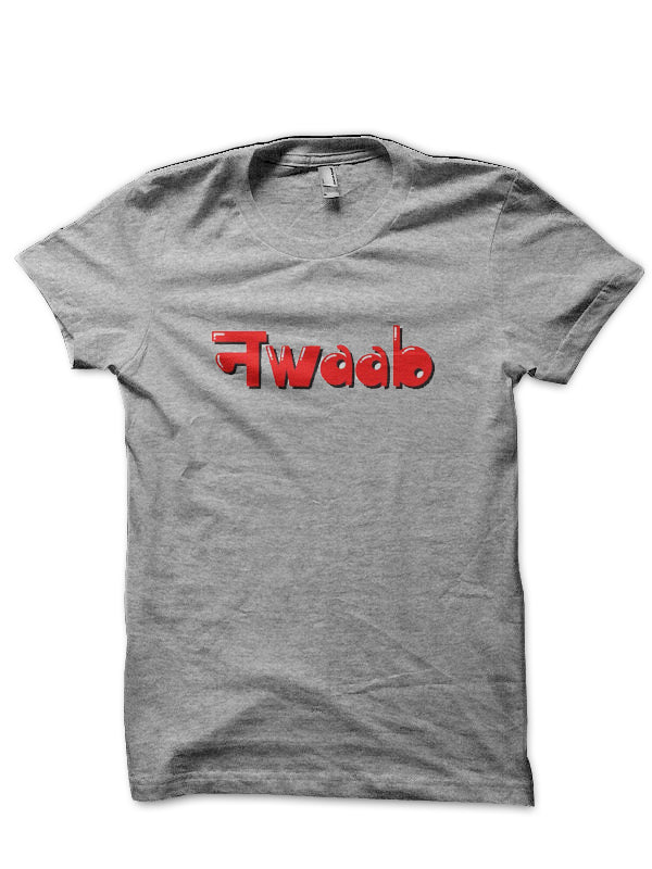 Nawab Hinglish Print Grey T-Shirt Hoodie, Sweatshirt | PureTeeCo.com
