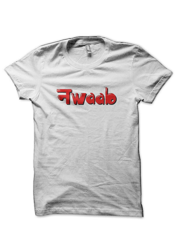 Nawab Hinglish Print White T-Shirt Hoodie, Sweatshirt | PureTeeCo.com