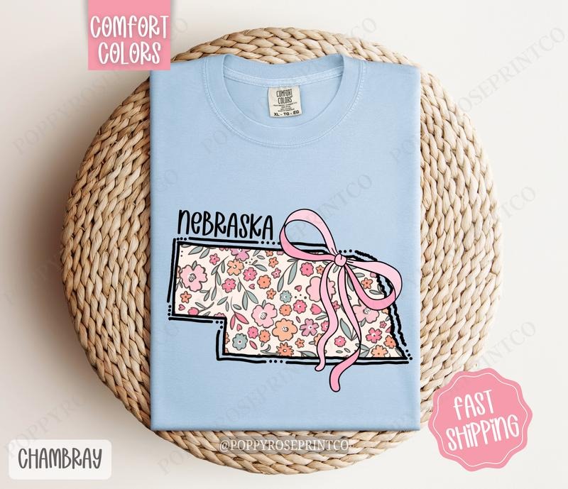 Nebraska Comfort Colors State Tshirt, Cute Nebraska Shirt, Nebraska Tshirt, Nebraska Shirt Hoodie, Sweatshirt | PureTeeCo.com