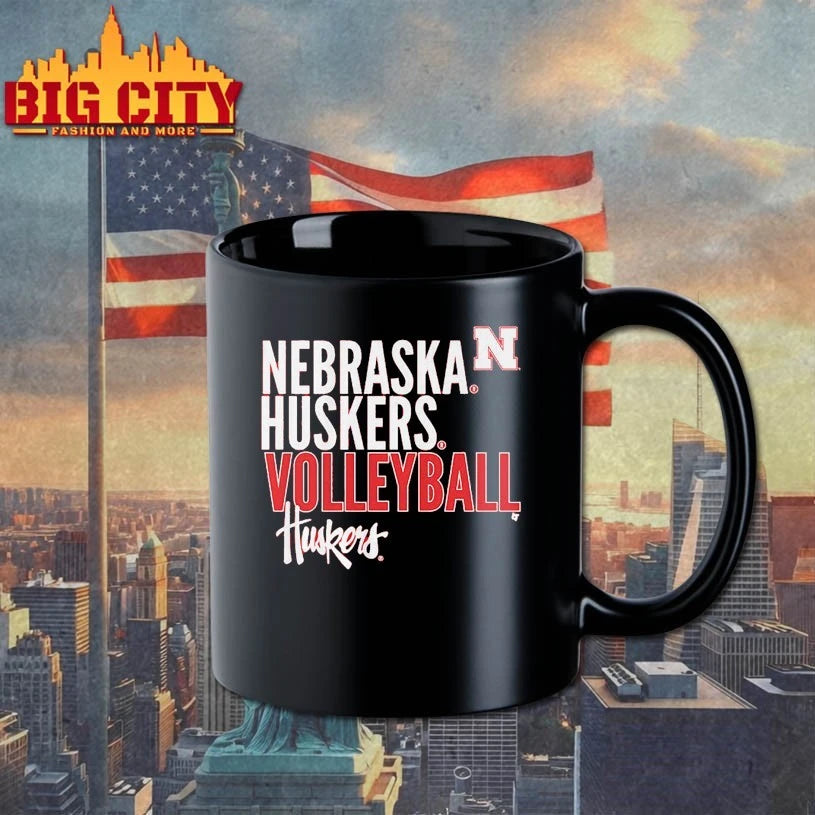 Nebraska Huskers Volleyball Text Logo Overlay shirt