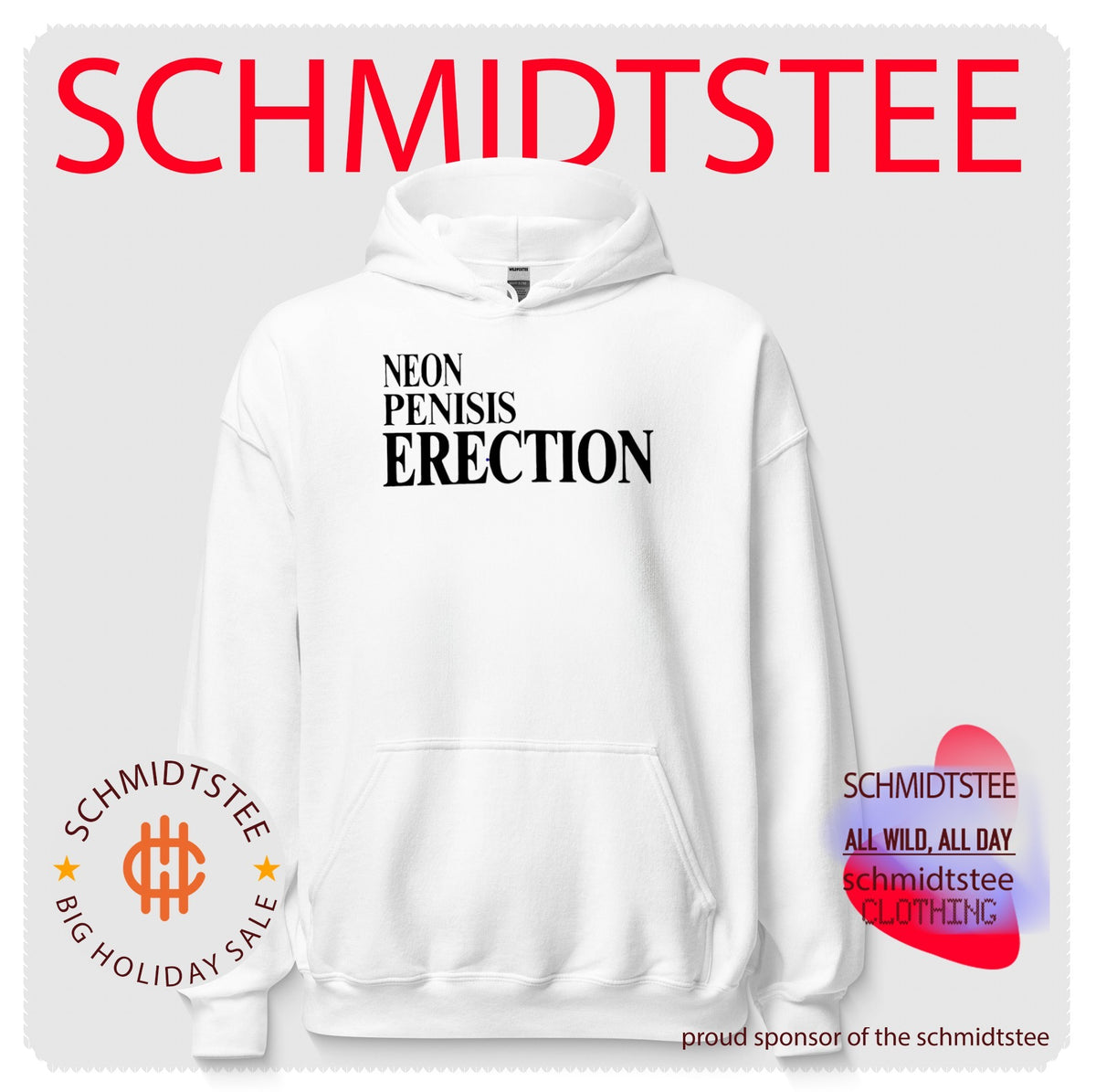 Neon penisis erection shirt