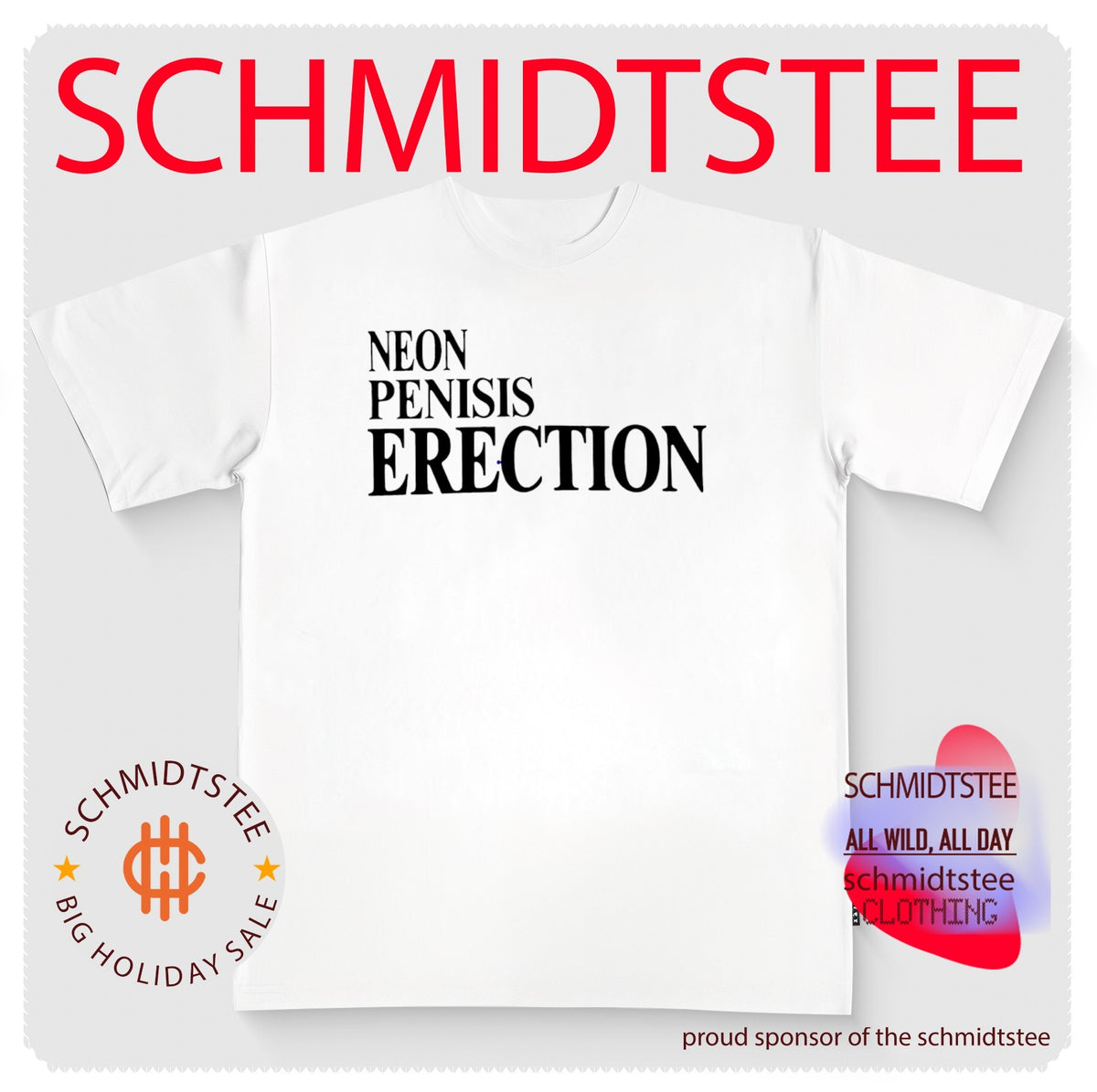 Neon penisis erection shirt