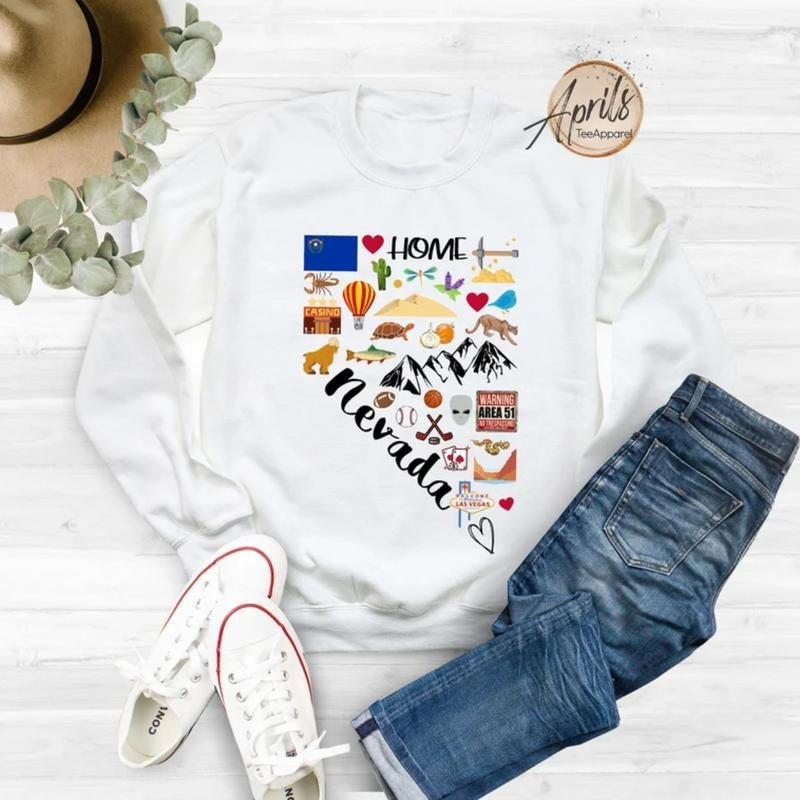 Nevada Sweatshirt, Nevada Hoodie, State Shirt Classic Fashion | PureTeeCo.com
