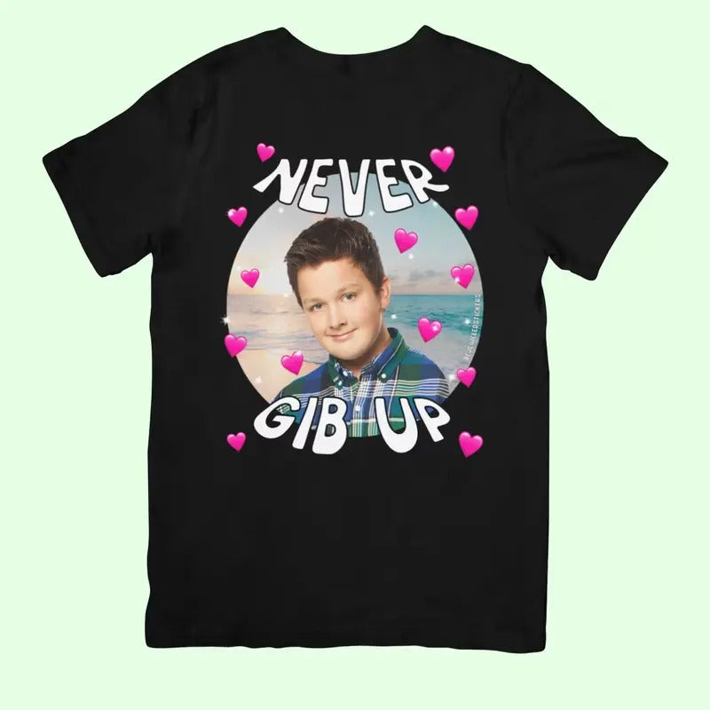 Never Gib Up Funny Cute Meme Gen Z T-Shirt Menswear Top Hoodie, Sweatshirt | PureTeeCo.com