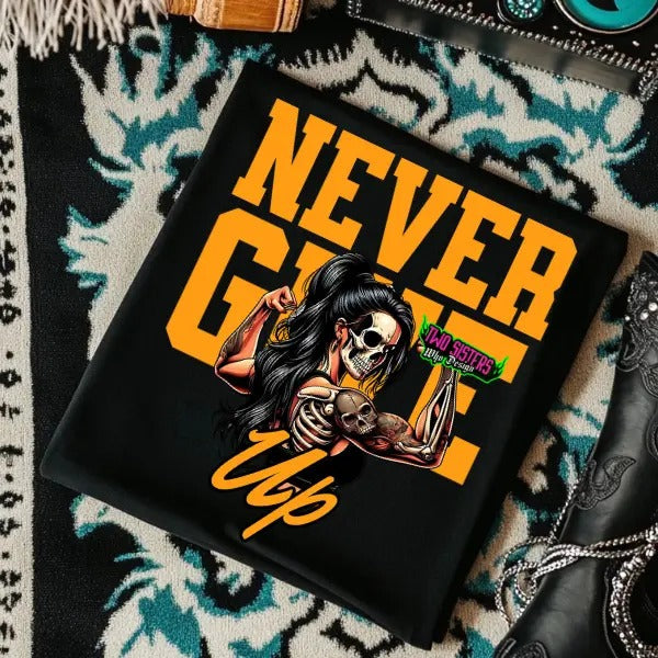 Never Give Up Fitness Inspired Crewneck Sweatshirt, T Shirt, Hoodie Grunge Aesthetic Pullover | Casual, Streetwear Cotton...
