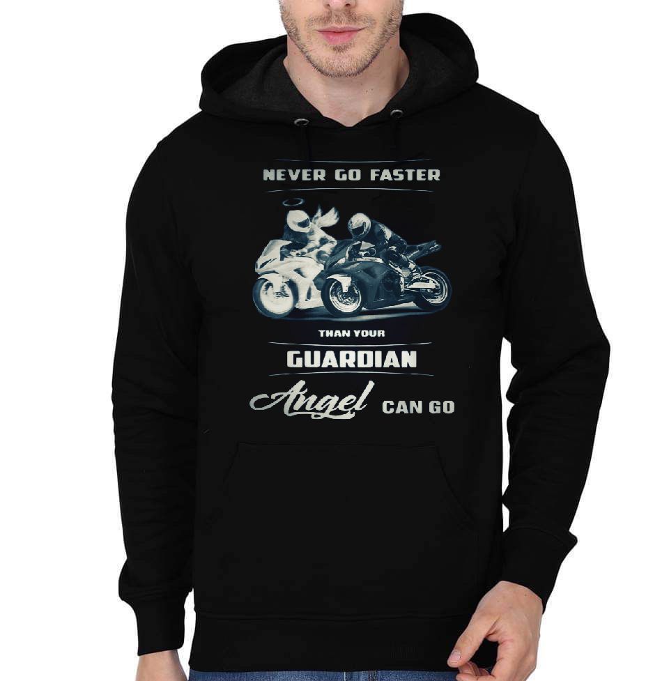 Never Go Faster Than your Guardian Angel Can Go Hoodie T-Shirts, Sweatshirt | PureTeeCo.com