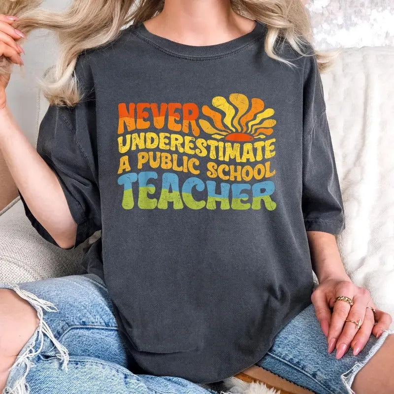 Never Underestimate a Public School Teacher Kamala Harris Shirt Harris Walz 2024 Shirt Madam Time Shirt Madam President...