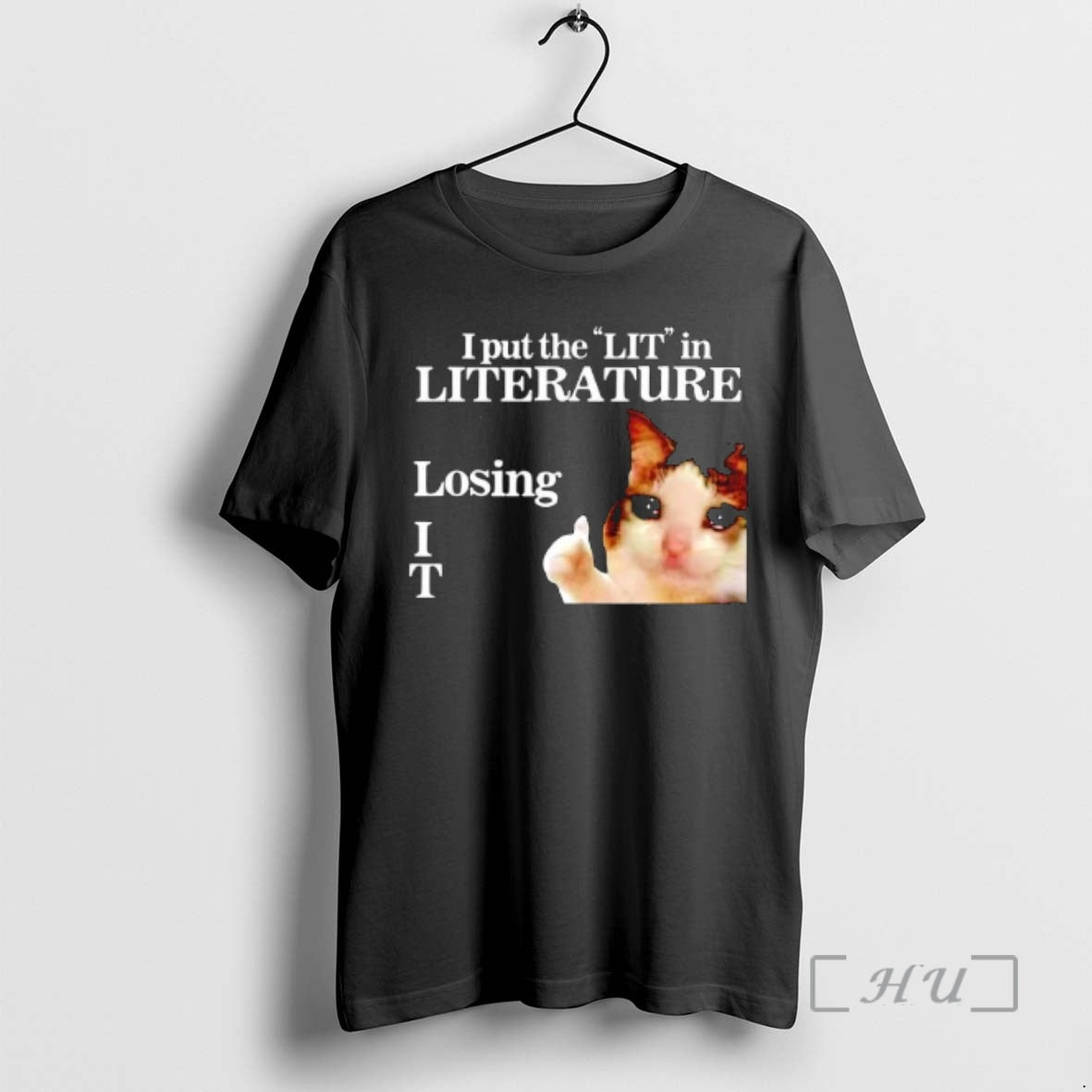 New Cat I Put The Lit In Literature Losing It Graphic Premium T Shirts Sweater Hoodie, Sweatshirt | PureTeeCo.com