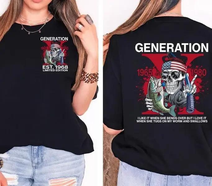 New Customize Gen X Fishing T-shirt, Raised On Hose Water Hoodie, Inspired Funny Saying Sarcasm Quotes Sweatshirt, Badass...