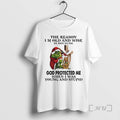 New Grinch Santa Cross The Reason Im Old And Wise Is Because God Protected Me T-Shirts, Hoodie, Sweatshirt | PureTeeCo.com