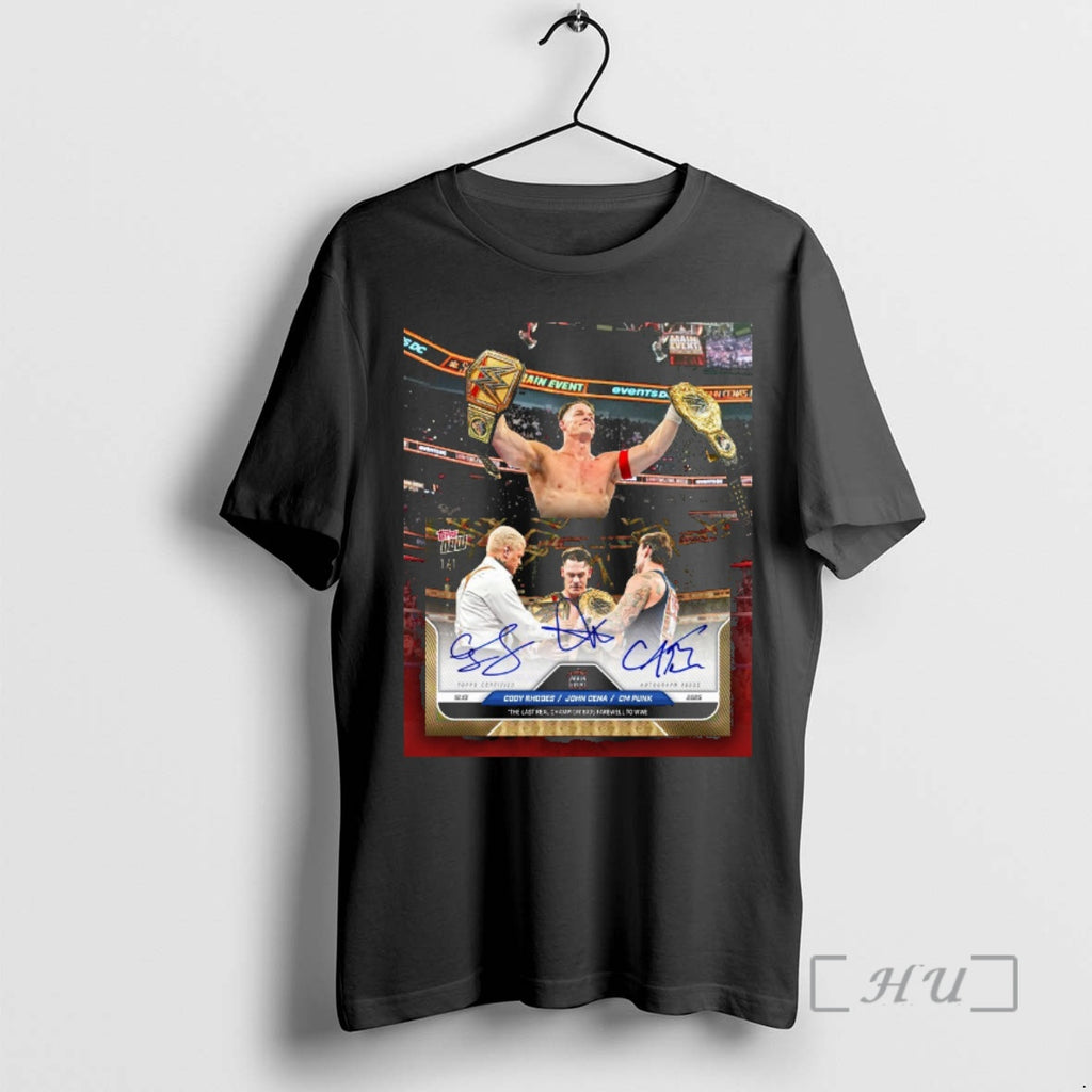 New John Cena Cody Rhodes And Cm Punk The Last Real Champion Bids Farewell To T-Shirts, Hoodie, Sweatshirt | PureTeeCo.com