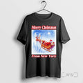 New Merry Christmas From New York Santa Rides A Reindeer T-Shirts, Hoodie, Sweatshirt | PureTeeCo.com