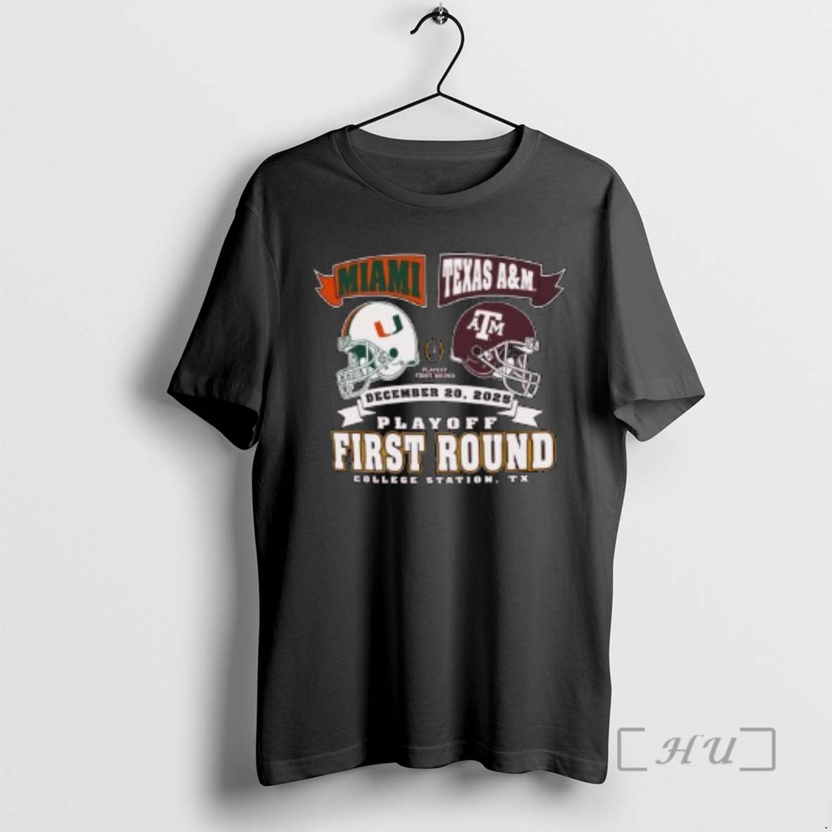New Miami Vs Texas Am Cfp Round 1 Head 2 Head Helmet Dec 20 2025 T-Shirts, Hoodie, Sweatshirt | PureTeeCo.com