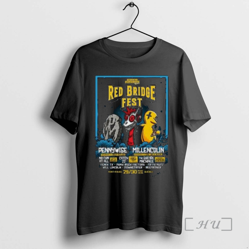 New Red Bridge Fest May 29 30 2026 Pont Rouge Quebec Circle Black Premium T-Shirts, Hoodie, Sweatshirt | PureTeeCo.com