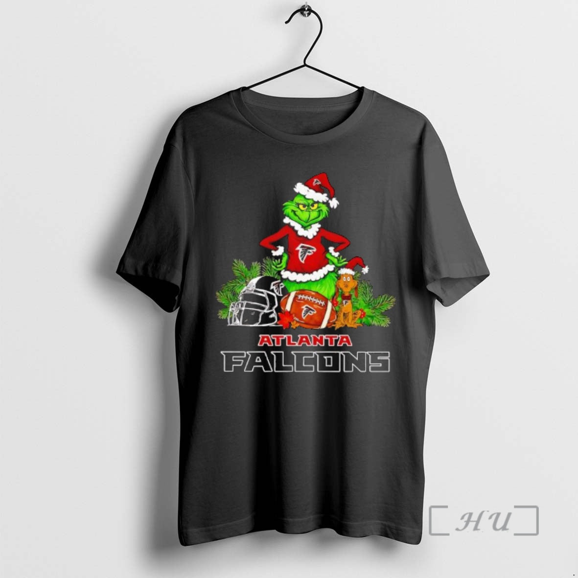 New The Grinch And Max Atlanta Falcons Christmas Helmet Items T-Shirts, Hoodie, Sweatshirt | PureTeeCo.com