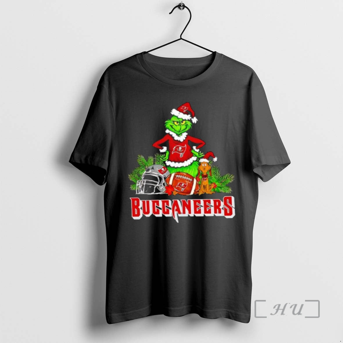 New The Grinch And Max Tampa Bay Buccaneers Christmas Helmet Items Premium T Shirts Sweater Hoodie, Sweatshirt